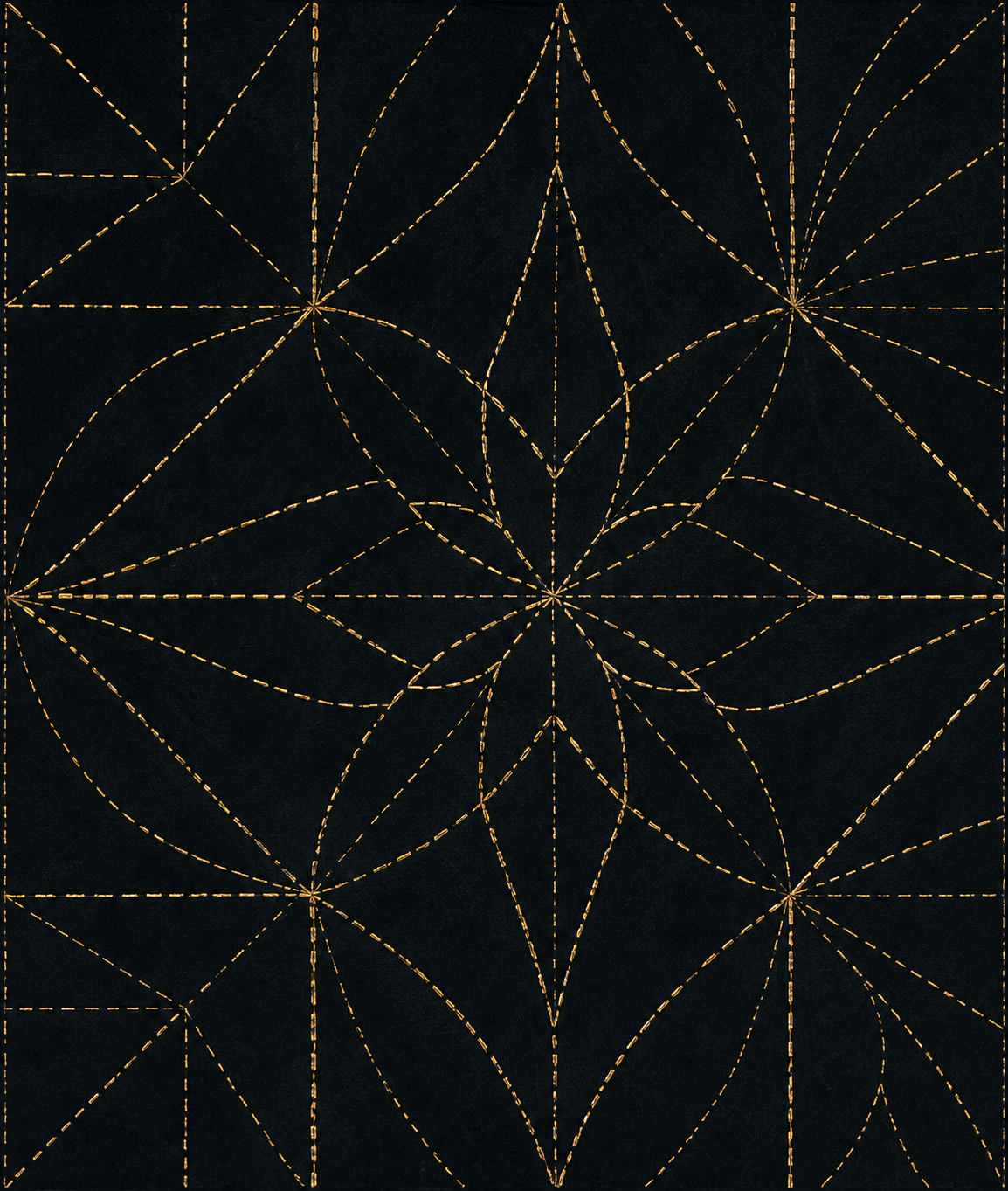 Threaded quilt pathway illustration